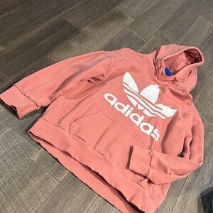 Adidas Coral Hoodie with White Logo